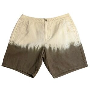 Paige Avila Short White French Press Brown Dip Dye Mens Size‎ 33 M087J42-5482
